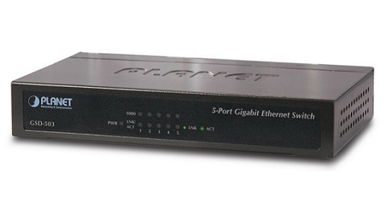 Planet GSD-503 - Switch 5-portowy - Przeczniki sieciowe